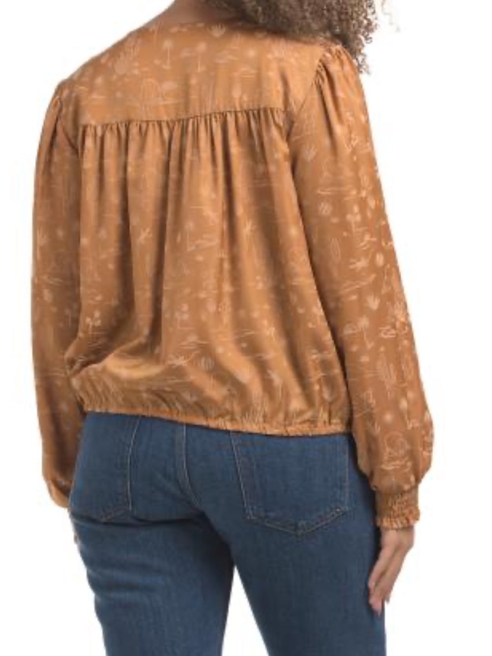 Democracy Women's Surplice Blouson Top in Squash Color Size XL - Picture 2 of 8
